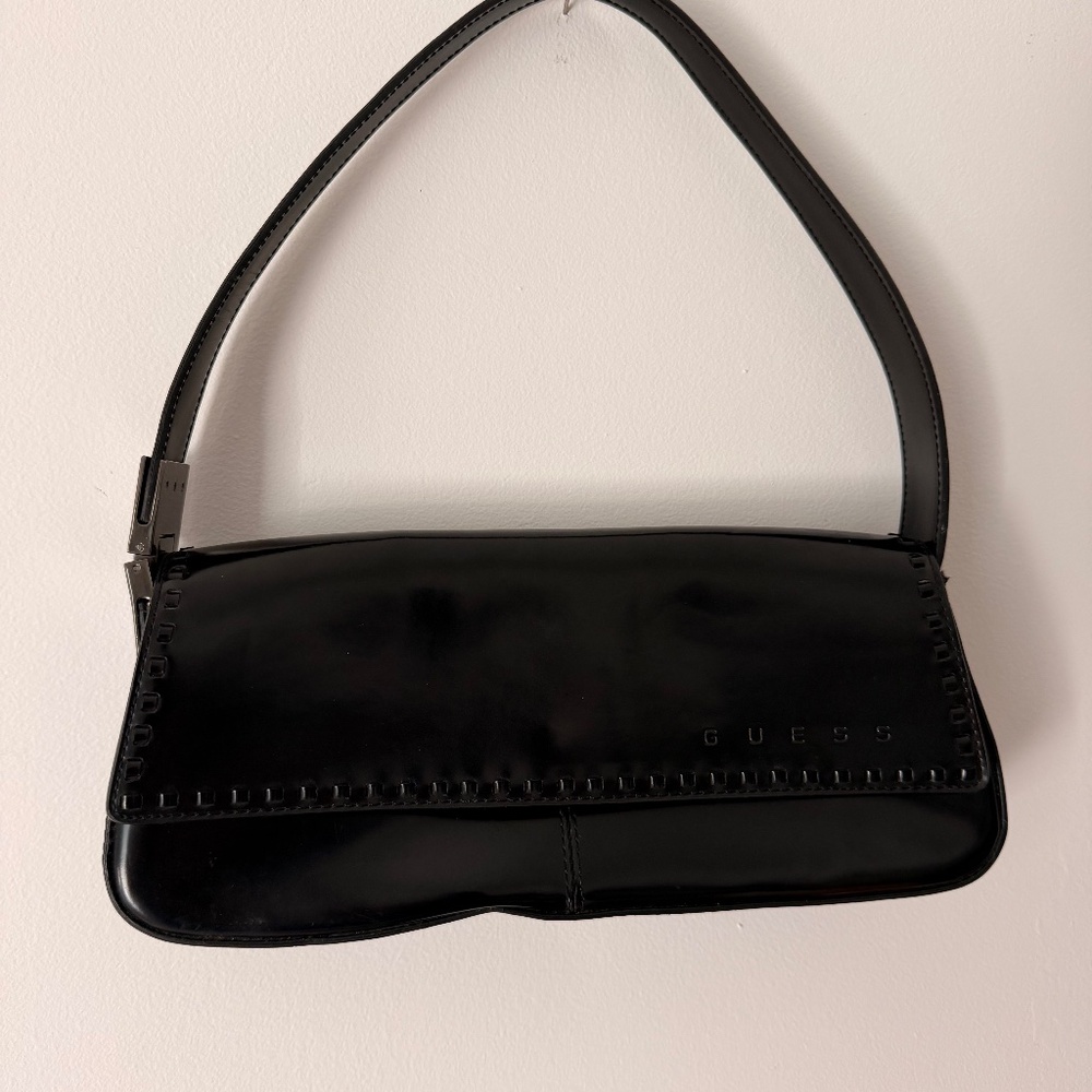 Vintage Guess Y2K Patent Leather Shoulder Bag
